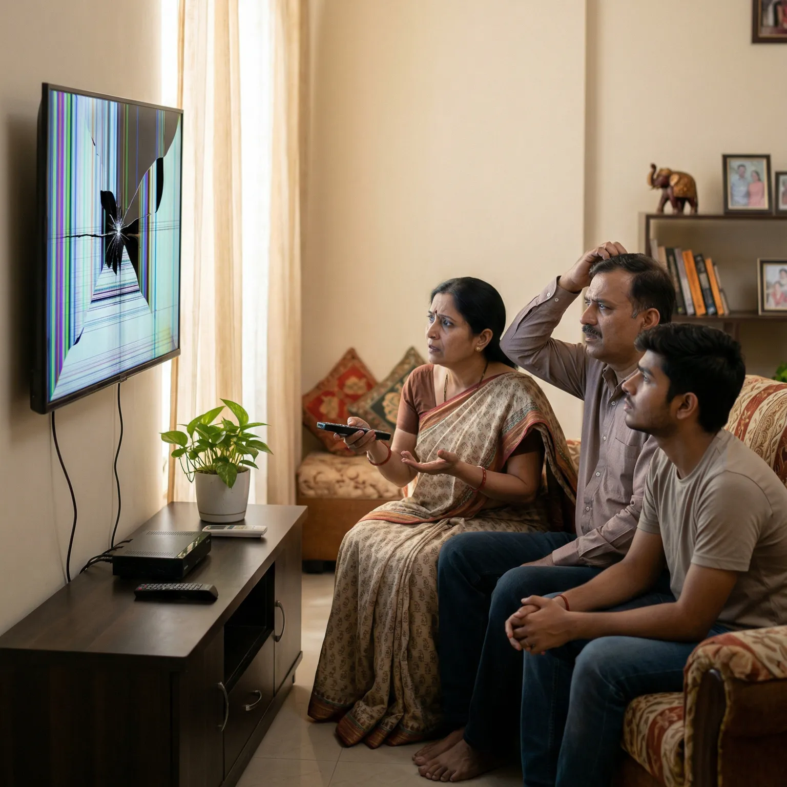 VU TV display issue before repair