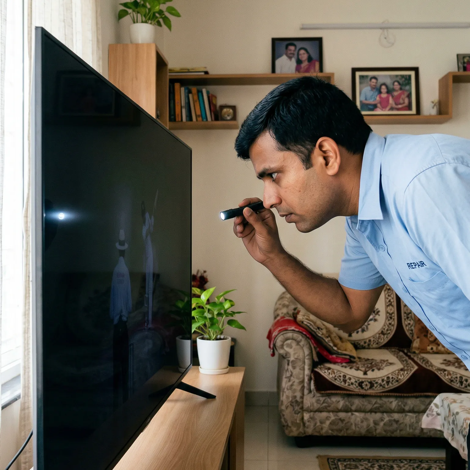 VU TV backlight problem repair in Vizag