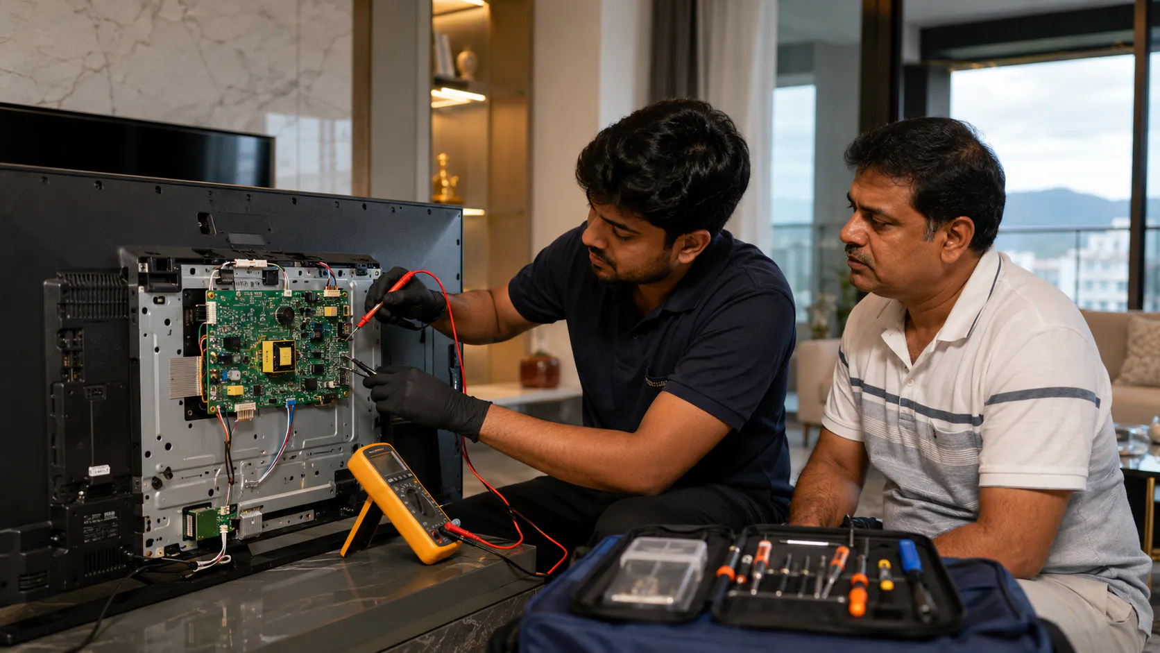 Haier Smart TV motherboard repair in Vizag