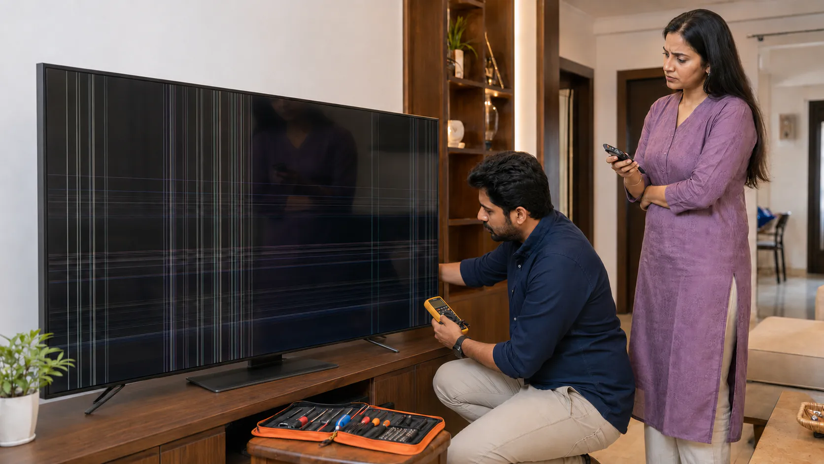 Panasonic TV Repair Vizag technician checking Panasonic Smart TV issue