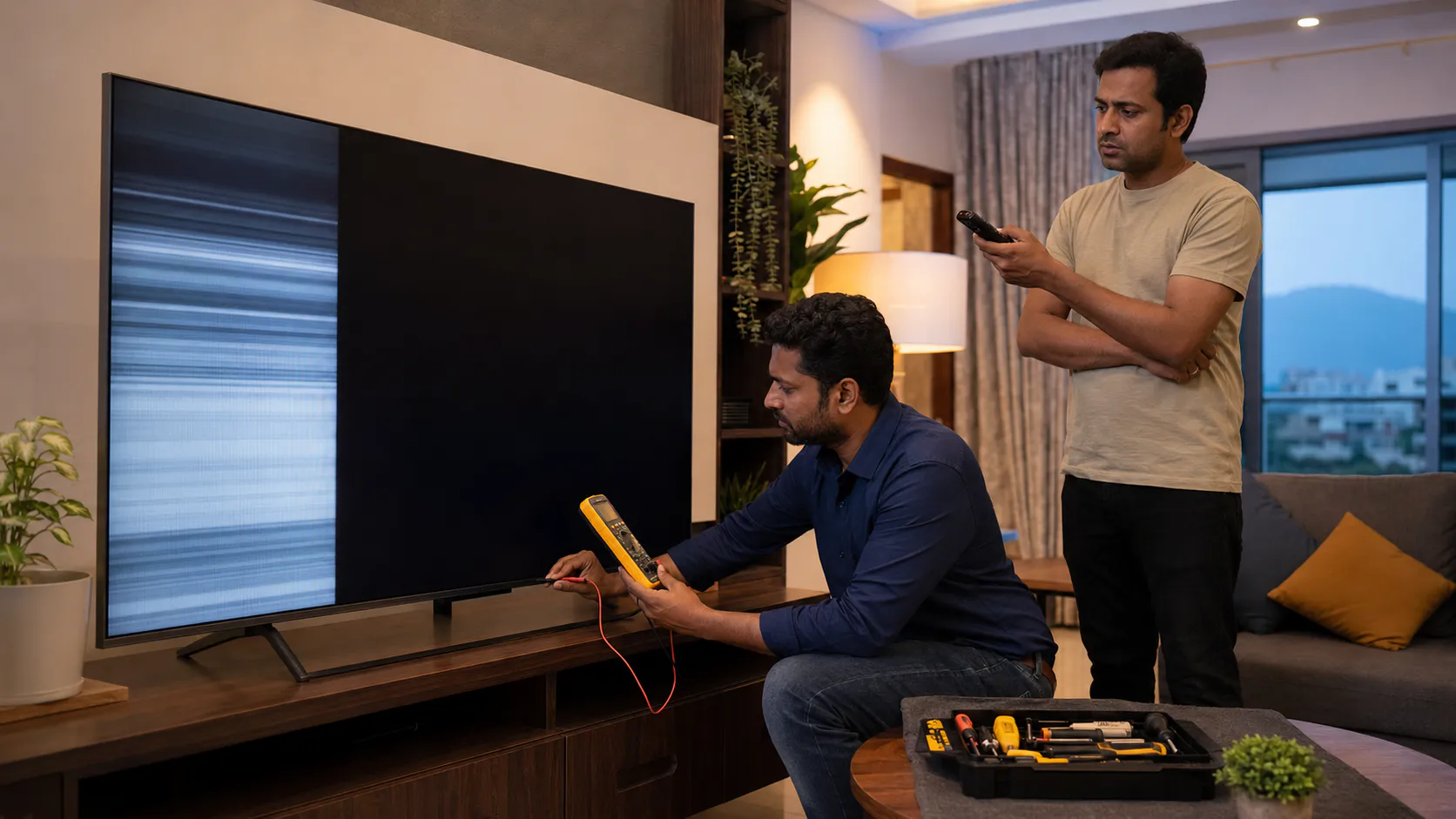 Realme TV Repair Vizag technician checking Realme Smart TV issue