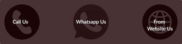 Icons showing call, WhatsApp, and website options to book a TVcaree technician for doorstep TV repair service.