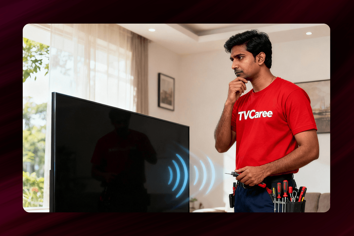 Technician visiting home for tv repair