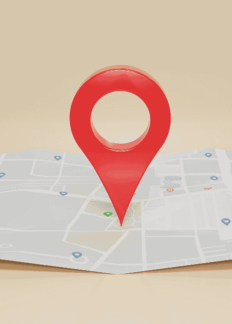 Red location pin on a map representing TVcaree’s service location