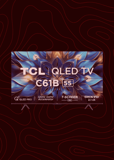 TCL QLED TV C61B series displayed with vibrant screen design, representing TCL TV repair service.